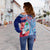 (Custom Personalised) Guam Chamorro Off Shoulder Sweater Happy Liberation Day Latte Stone LT13 - Polynesian Pride