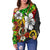(Custom Personalised) Vanuatu Off Shoulder Sweater Polynesia Tie Dye Hibiscus Flowers LT13 - Polynesian Pride