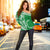 Cook Islands Tatau Off Shoulder Sweater Symbolize Passion Stars Version Green LT13 Women Green - Polynesian Pride
