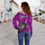 The Shaka Hawaii Off Shoulder Sweater Tropical Flowers Purple Version LT13 - Polynesian Pride