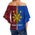 (Custom Personalised) Philippines Off Shoulder Waist Wrap Top Pilipinas Sun Mix Polynesian Pattern LT14 - Polynesian Pride