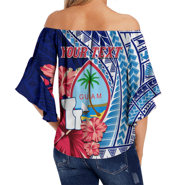 (Custom Personalised) Guam Chamorro Off Shoulder Long Dress Latte Stone Flowers Style Purple main image 0