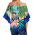 (Custom Personalised) Polynesian Turtle Coconut Tree And Orchids Off Shoulder Waist Wrap Top LT14 - Polynesian Pride