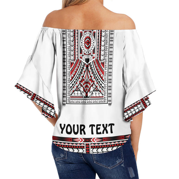 Hawaii Off Shoulder Waist Wrap Top Polynesian Shark And Sea Turtle Dreamy Turquoise Artsy LT14