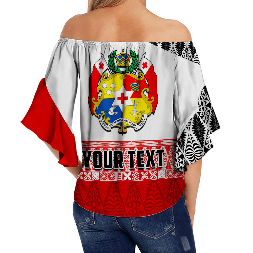 (Custom Personalised) Tonga Rugby Off Shoulder Waist Wrap Top Kupesi Ngatu Mate Maa Tonga LT13 - Polynesian Pride