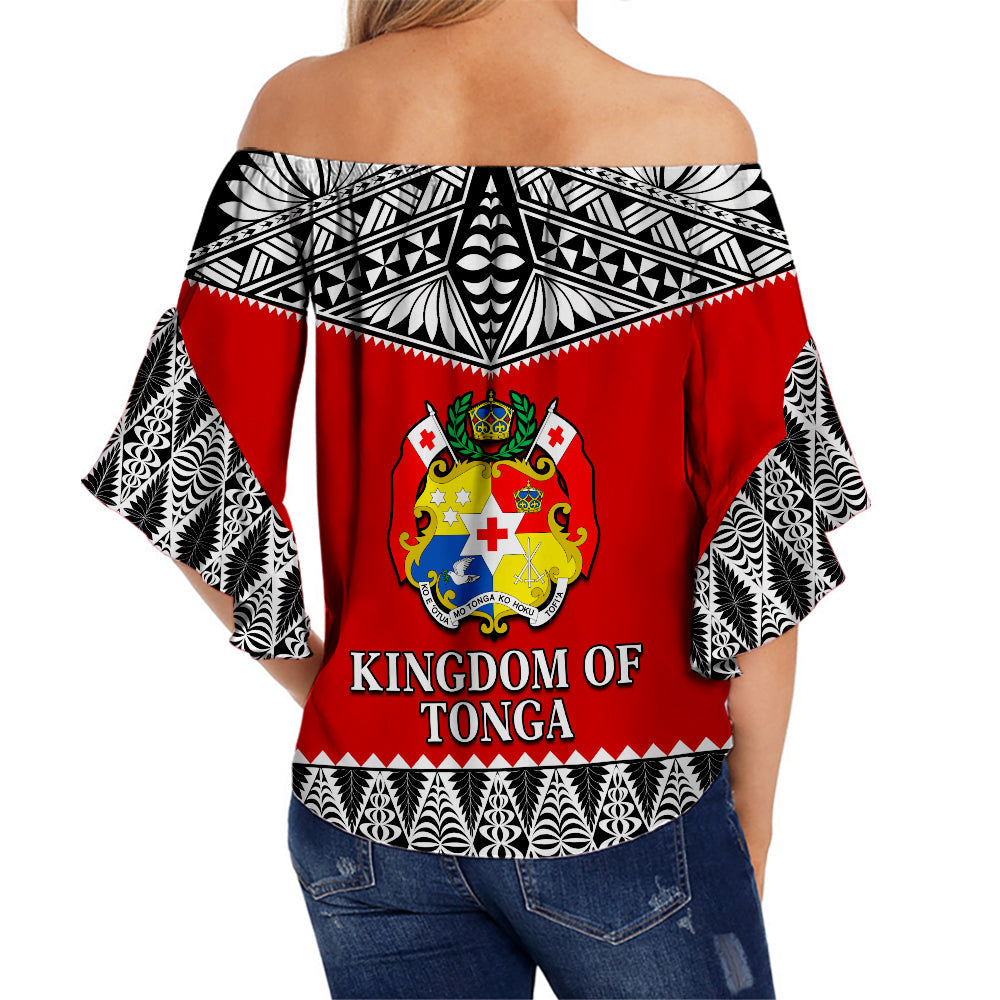 (Custom Personalised) Tonga Off Shoulder Waist Wrap Top Simple LT13 - Polynesian Pride