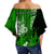 (Custom Personalised) New Caledonia Off Shoulder Waist Wrap Top Nautilus Green Polynesian Hibiscus LT13 - Polynesian Pride