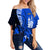 (Custom Personalised) New Caledonia Off Shoulder Waist Wrap Top Nautilus Blue Polynesian Hibiscus LT13 Women Blue - Polynesian Pride