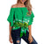 (Custom Personalised) Saineha High School Off Shoulder Waist Wrap Top Original LT13 Women Green - Polynesian Pride