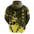 Hawaiian King Kanaka Map Polynesian Oahu Hoodie Zip Yellow Hala Style - Polynesian Pride