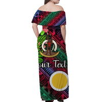 (Custom Personalised) Vanuatu Shefa Off Shoulder Long Dress Independence Be Proud LT8 - Polynesian Pride