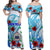 (Custom Personalised) Special Samoa HRPP Party Women Off Shoulder Long Dress Tribal Samoan Hibiscus Design LT9 Women Blue - Polynesian Pride