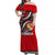 Tonga Off Shoulder Long Dress Polynesian Tattoo LT6 Women Red - Polynesian Pride