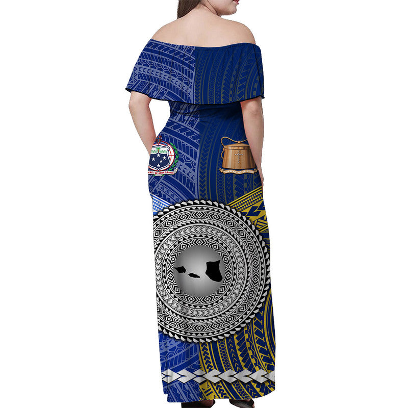 Samoa And Tokelau Off Shoulder Long Dress Together LT8 - Polynesian Pride