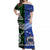 (Custom Personalised) Samoa And New Zealand Off Shoulder Long Dress Together - Green LT8 Women Green - Polynesian Pride