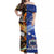 (Custom Personalised) Samoa And Australia Aboriginal Off Shoulder Long Dress Together LT8 Women Blue - Polynesian Pride