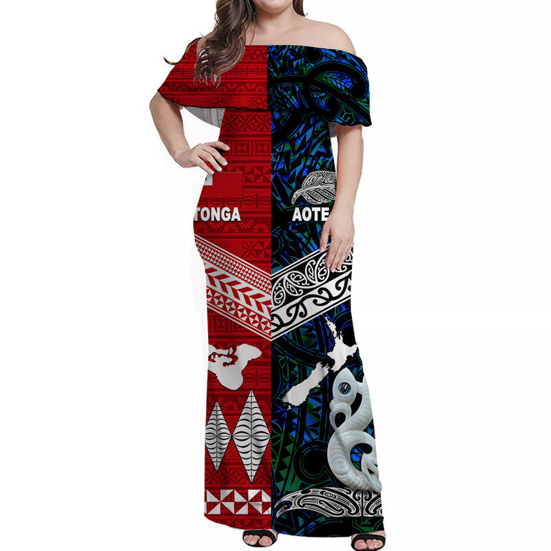Polynesian Matching Hawaiian Shirt and Dress New Zealand Tonga Together Blue LT8 - Polynesian Pride