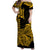 Hawaii Kakau Off Shoulder Long Dress Polynesian Floral Tribal Gold Version LT9 Women Gold - Polynesian Pride
