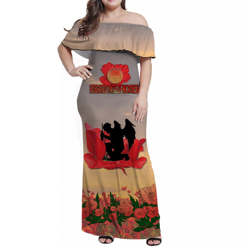 Federated States of Micronesia Veterans Day Matching Dress and Hawaiian Shirt Angel Wing LT9 - Polynesian Pride