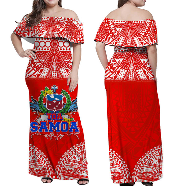 Home / Products / Toa Samoa Polynesian Rugby Women Off Shoulder Long ...