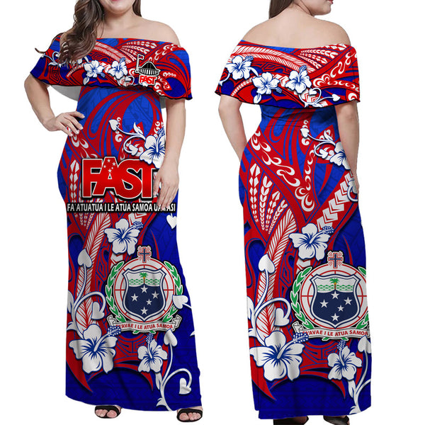 Special Samoa FAST Party Women Off Shoulder Long Dress Tribal Samoan ...