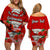 (Custom Personalised) Hawaii Hibiscus Flower Mele Kalikimaka Women Off Shoulder Short Dress LT9 Women Red - Polynesian Pride