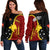 Personalised Papua New Guinea Off Shoulder Sweater 47th Independence Anniversary - Motu Revareva LT7 Women Red - Polynesian Pride