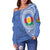 (Custom Personalised) Vanuatu Shefa Province Off Shoulder Sweater Shefa Emblem LT7 Blue - Polynesian Pride