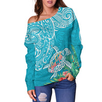 (Custom Personalised) Polynesian Birthday Off Shoulder Sweater Legends Are Born In January LT7 Cerulean - Polynesian Pride