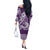 Kakau Hawaiian Polynesian Couples Matching Outfits Long Sleeve Dress And Long Sleeve Button Shirt Purple LT6 - Polynesian Pride