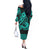 Kakau Hawaiian Polynesian Couples Matching Outfits Long Sleeve Dress And Long Sleeve Button Shirt Turquoise Green LT6 - Polynesian Pride