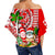 Hawaii Mele Kalikimaka Santa Claus Beach Off Shoulder Waist Wrap Top LT6 - Polynesian Pride