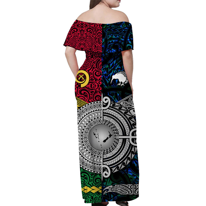 Polynesian Matching Hawaiian Shirt and Dress Vanuatu New Zealand Together Blue LT8 - Polynesian Pride