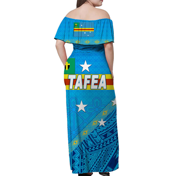Torba Province Off Shoulder Long Dress Vanuatu Pattern Traditional Style LT8