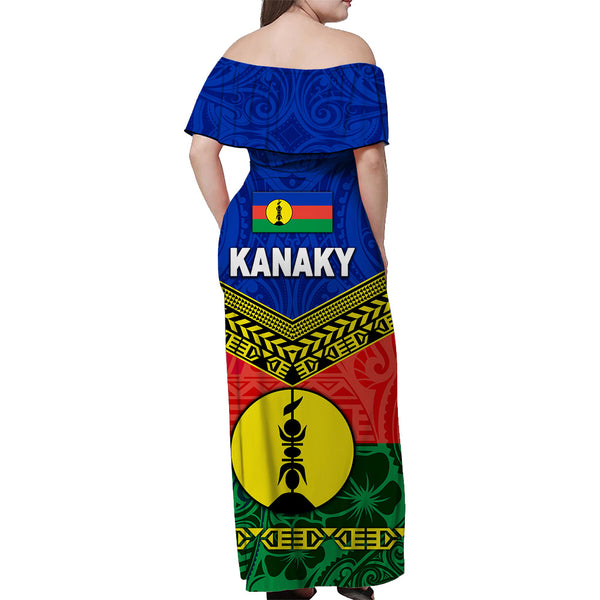 New Caledonia Kanaky Off Shoulder Long Dress Kanaky Vibes LT8