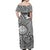 Marshall Islands Off Shoulder Long Dress Unique Vibes - Grey LT8 - Polynesian Pride