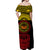 Marquesas Islands Off Shoulder Long Dress Simplified Version - Yellow Red NO.1 LT8 - Polynesian Pride