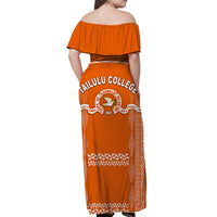 Tonga Tailulu College Off Shoulder Long Dress Unique Style LT8 - Polynesian Pride