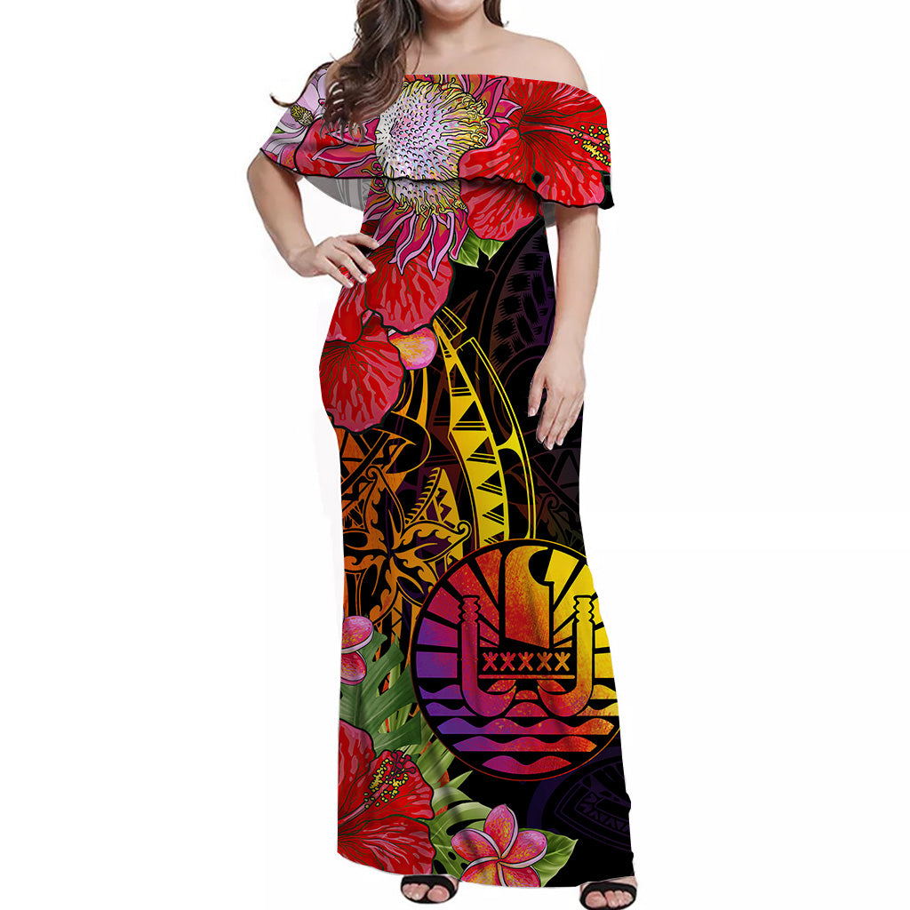 One Shoulder Short Dresses with Lace Bodice Tahiti Plus Size