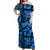 Aloha Hawaii Flowers Summer Off Shoulder Long Dress LT6 Women Blue - Polynesian Pride