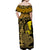 New Caledonia Off Shoulder Long Dress Gold Color LT6 - Polynesian Pride