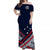 Samoa Off Shoulder Long Dress No.2 LT6 Long Dress Blue - Polynesian Pride