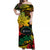 Guam Off Shoulder Long Dress Hibiscus Style - Custom LT6 Long Dress Black - Polynesian Pride