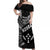 FSM Kosrae Off Shoulder Long Dress Happy Independence Day Original Vibes - Black LT8 - Polynesian Pride