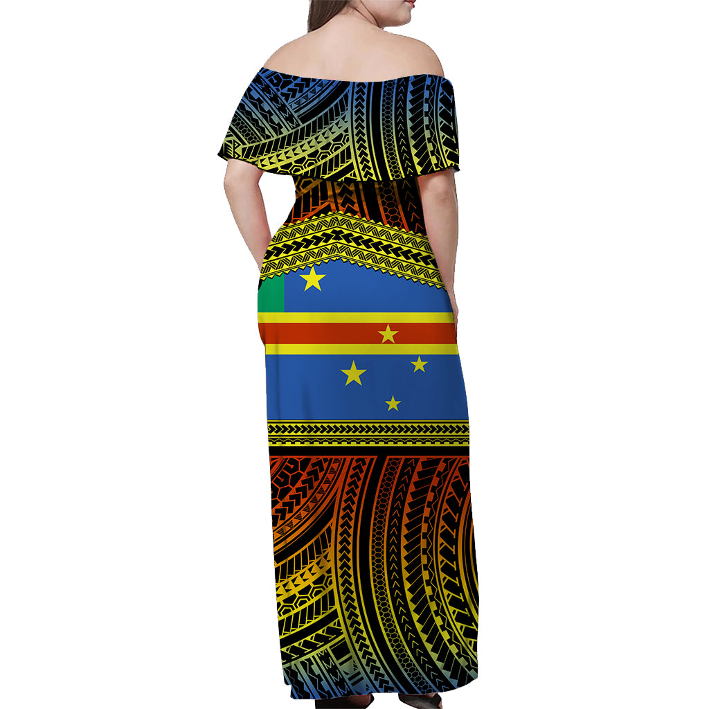 Vanuatu Tafea Off Shoulder Long Dress Polynesian LT6 - Polynesian Pride