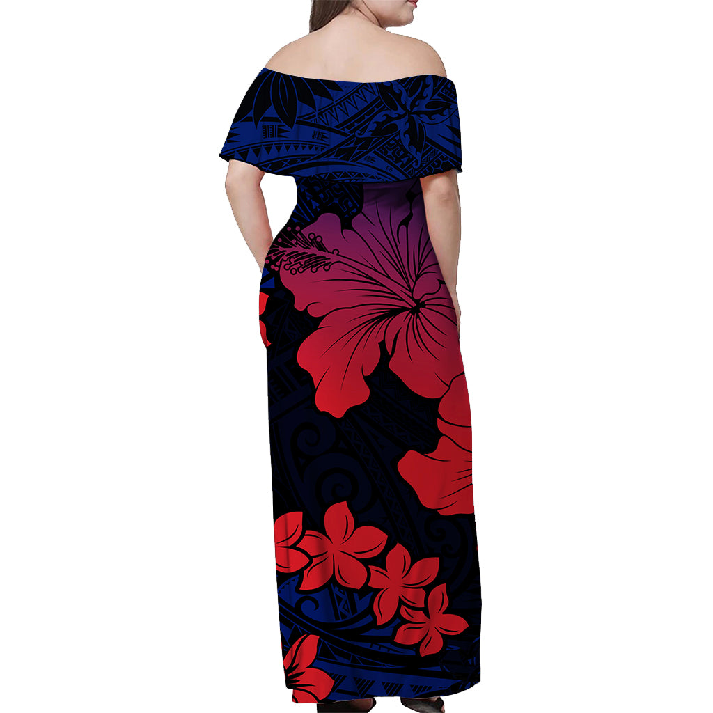 Samoa Off Shoulder Long Dress No.6 LT6 - Polynesian Pride