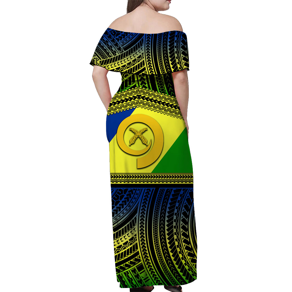 Vanuatu Malampa Off Shoulder Long Dress Polynesian LT6 - Polynesian Pride
