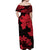 Guam Off Shoulder Long Dress Hibiscus Red Style LT6 - Polynesian Pride
