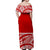 NE Maori Dress - Polynesian Maori Off Shoulder Long Dress Red Style LT6 - Polynesian Pride