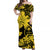 Guam Off Shoulder Long Dress Hibiscus Yellow Style LT6 Long Dress Yellow - Polynesian Pride